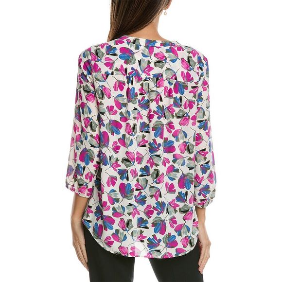 Jones New York Womens  Pleat Front Tunic, White - Picture 2 of 3